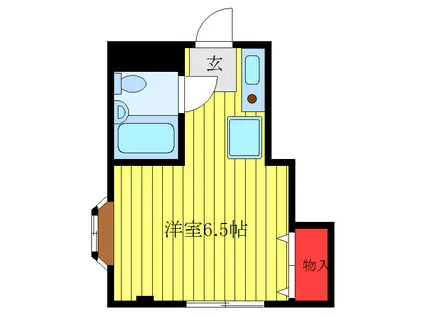 エスパスコンフォルターブル(ワンルーム/2階)の間取り写真