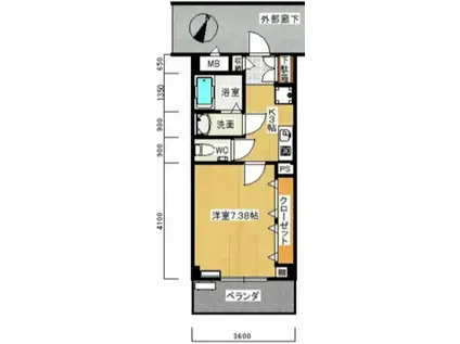 第1光和ビル(1K/2階)の間取り写真