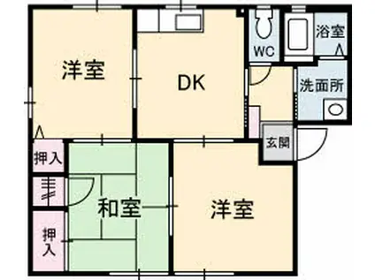 サントーク・K(3DK/1階)の間取り写真