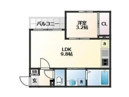 ソルフォート(1LDK/3階)の間取り写真