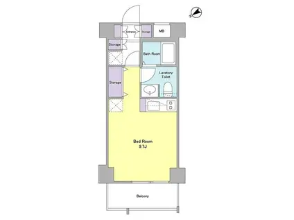 スタイリオ下丸子(ワンルーム/4階)の間取り写真