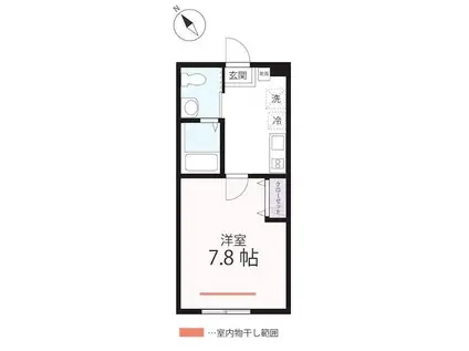 ハーミットクラブハウスSWING(1K/1階)の間取り写真