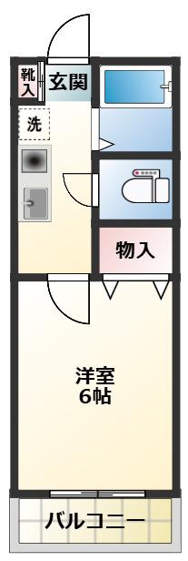 エステート国領(1K/1階)の間取り写真