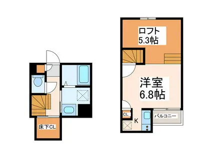 ADC本荘ハレイワ(1SK/2階)の間取り写真