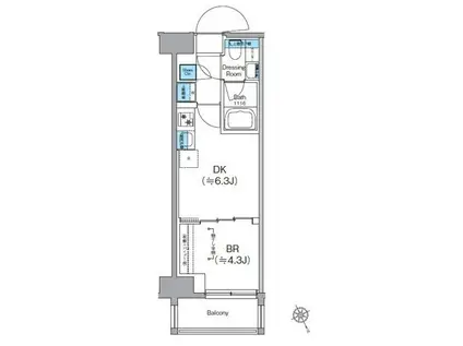 クレヴィアリグゼ日暮里根岸(1DK/3階)の間取り写真