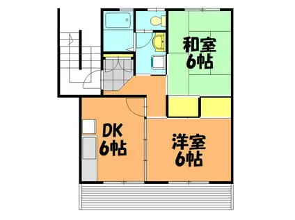 ポプラヶ丘コープ 18号棟(2DK/3階)の間取り写真