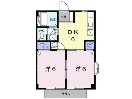 ドエルパークサイド(2DK/1階)の間取り写真