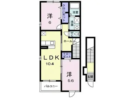 NOVA(2LDK/2階)の間取り写真