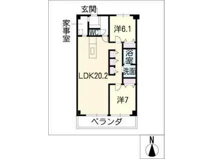 LIFE OF CALM(2LDK/1階)の間取り写真