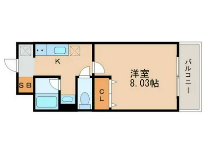 アスコット木ノ下(1K/3階)の間取り写真