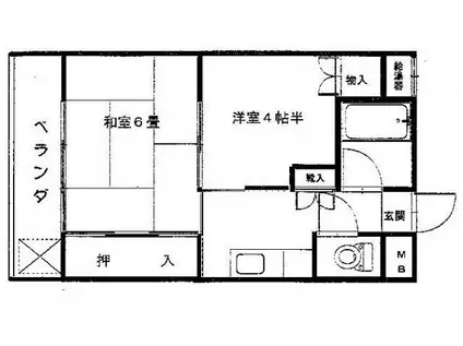 ドルミ錦糸町パークサイドビル(2K/5階)の間取り写真