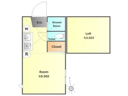 ファーストハウス桜上水(ワンルーム/1階)の間取り写真