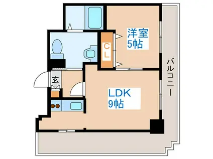 JEWEL TOWER(1LDK/13階)の間取り写真