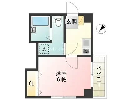 ウエストヒルズ ケーズコート(1K/3階)の間取り写真