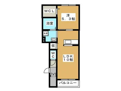CAPYBARA(1LDK/2階)の間取り写真