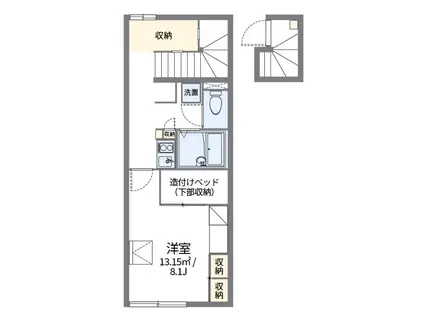 CHAMP VERT(1K/2階)の間取り写真