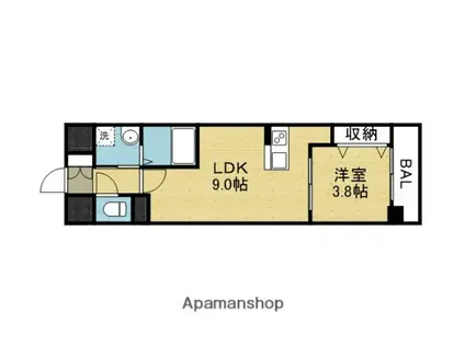 リアライズ小路駅前(1LDK/1階)の間取り写真