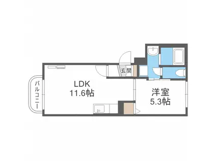 サウスウィング(1LDK/3階)の間取り写真