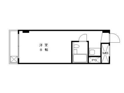 光建ハイムブリリアンス六本木(ワンルーム/2階)の間取り写真
