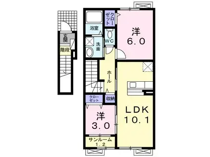 レジデンス通船場(2LDK/2階)の間取り写真