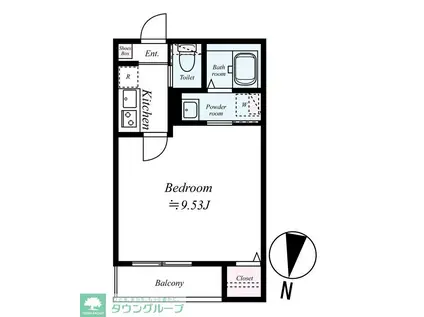 GRADUS川越II(1K/3階)の間取り写真