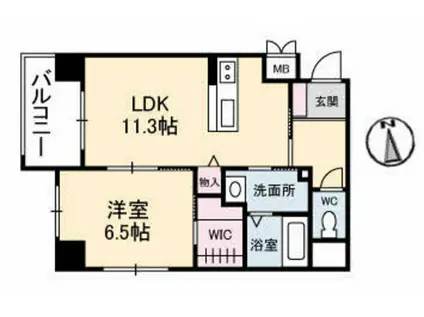 ヴィオーラ中山下(1LDK/7階)の間取り写真