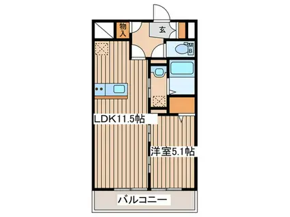 スパシアス鉄砲町東(1LDK/8階)の間取り写真