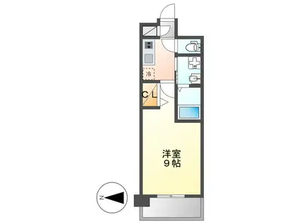 パルティール浅間町(1K/6階)の間取り写真