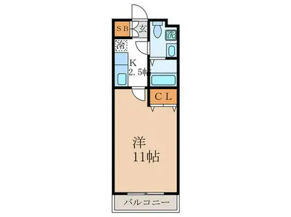 アン・レーブ(1K/4階)の間取り写真