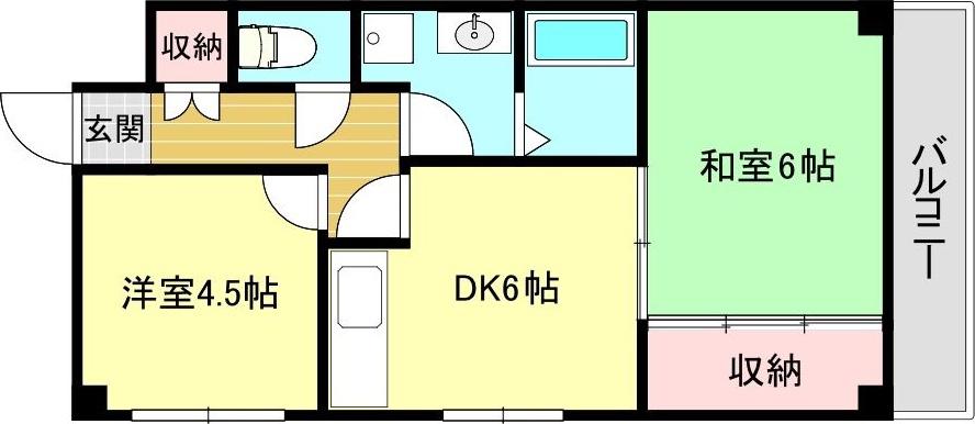 クリスタル西庄(2DK/1階)の間取り写真