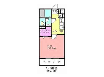 サン・クルー(1K/1階)の間取り写真