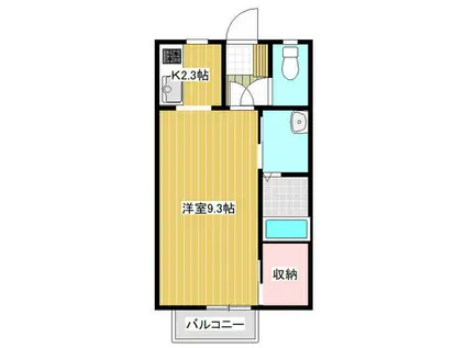 リジエール(1K/1階)の間取り写真