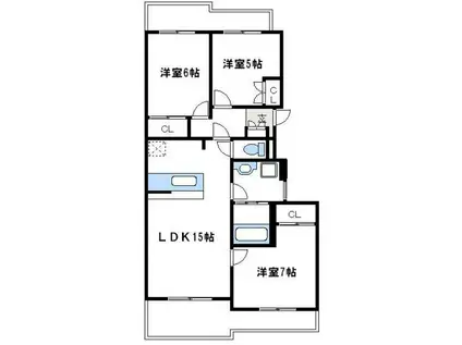 エミネンス東百合ヶ丘(3LDK/2階)の間取り写真
