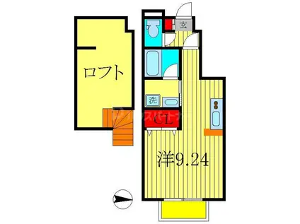 PLUSEED 殿平賀(ワンルーム/1階)の間取り写真