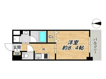 モンリベルテ箕面(1K/7階)の間取り写真