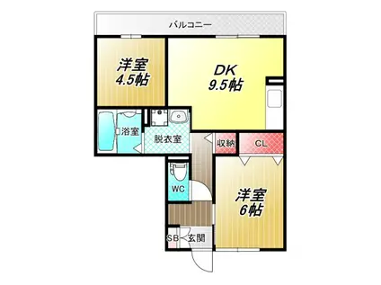 レフィナードカルチェC棟(1LDK/3階)の間取り写真