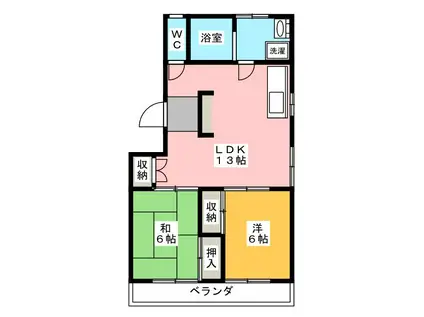 KSマンション(2LDK/2階)の間取り写真
