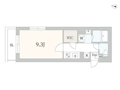 GRANDUO千歳船橋5(1K/2階)の間取り写真