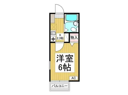 ソレイユ長野(1K/2階)の間取り写真