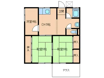 コーポ松山(3DK/1階)の間取り写真