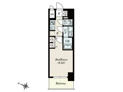 S-RESIDENCE熱田一番(1K/2階)の間取り写真
