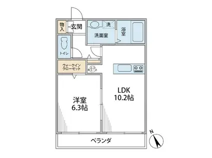 ペルラ湘南(1LDK/1階)の間取り写真