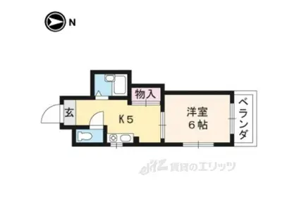 コーポ上野(1DK/2階)の間取り写真