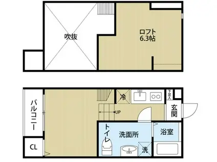 LA LUCE(ワンルーム/1階)の間取り写真