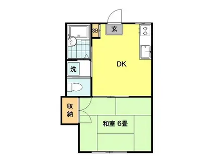 西田荘(1DK/2階)の間取り写真