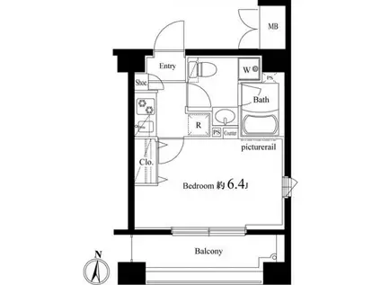 ヴェルト本所吾妻橋(1K/7階)の間取り写真