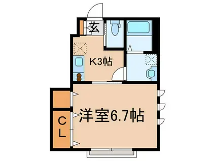 エストール(1K/1階)の間取り写真