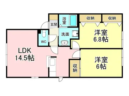 エティンセラー21A棟(2LDK/1階)の間取り写真