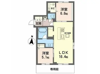 レーベンエイトII(2LDK/1階)の間取り写真