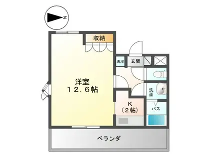 プロニティ野口(1K/1階)の間取り写真